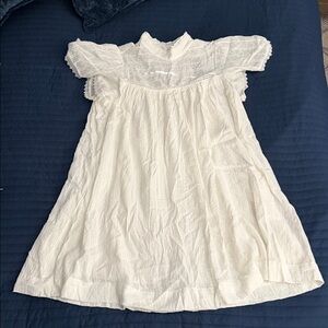 Lulu's White Eyelet Cotton Peasant Dress